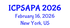 International Conference on Political Sciences and Policy Analysis (ICPSAPA) February 16, 2026 - New York, United States International Conference on Political Sciences and Policy Analysis (ICPSAPA) February 16, 2026 - New York, United States