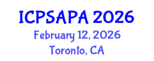 International Conference on Political Sciences and Policy Analysis (ICPSAPA) February 12, 2026 - Toronto, Canada