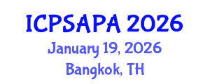 International Conference on Political Sciences and Policy Analysis (ICPSAPA) January 19, 2026 - Bangkok, Thailand International Conference on Political Sciences and Policy Analysis (ICPSAPA) January 19, 2026 - Bangkok, Thailand
