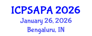 International Conference on Political Sciences and Policy Analysis (ICPSAPA) January 26, 2026 - Bengaluru, India International Conference on Political Sciences and Policy Analysis (ICPSAPA) January 26, 2026 - Bengaluru, India