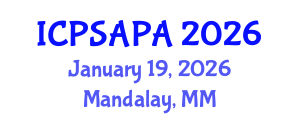 International Conference on Political Sciences and Policy Analysis (ICPSAPA) January 19, 2026 - Mandalay, Myanmar