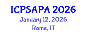 International Conference on Political Sciences and Policy Analysis (ICPSAPA) January 12, 2026 - Rome, Italy