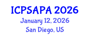 International Conference on Political Sciences and Policy Analysis (ICPSAPA) January 12, 2026 - San Diego, United States International Conference on Political Sciences and Policy Analysis (ICPSAPA) January 12, 2026 - San Diego, United States