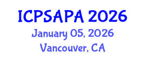 International Conference on Political Sciences and Policy Analysis (ICPSAPA) January 05, 2026 - Vancouver, Canada
