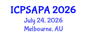 International Conference on Political Sciences and Policy Analysis (ICPSAPA) July 24, 2026 - Melbourne, Australia International Conference on Political Sciences and Policy Analysis (ICPSAPA) July 24, 2026 - Melbourne, Australia