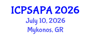 International Conference on Political Sciences and Policy Analysis (ICPSAPA) July 10, 2026 - Mykonos, Greece
