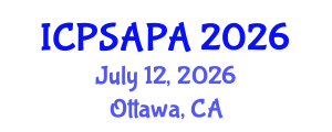International Conference on Political Sciences and Policy Analysis (ICPSAPA) July 12, 2026 - Ottawa, Canada International Conference on Political Sciences and Policy Analysis (ICPSAPA) July 12, 2026 - Ottawa, Canada
