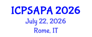 International Conference on Political Sciences and Policy Analysis (ICPSAPA) July 22, 2026 - Rome, Italy