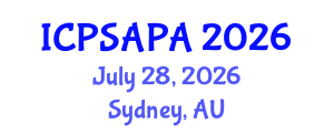 International Conference on Political Sciences and Policy Analysis (ICPSAPA) July 28, 2026 - Sydney, Australia International Conference on Political Sciences and Policy Analysis (ICPSAPA) July 28, 2026 - Sydney, Australia