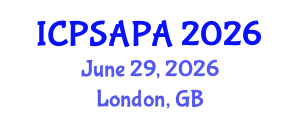 International Conference on Political Sciences and Policy Analysis (ICPSAPA) June 29, 2026 - London, United Kingdom International Conference on Political Sciences and Policy Analysis (ICPSAPA) June 29, 2026 - London, United Kingdom