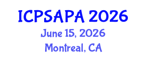 International Conference on Political Sciences and Policy Analysis (ICPSAPA) June 15, 2026 - Montreal, Canada