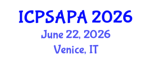 International Conference on Political Sciences and Policy Analysis (ICPSAPA) June 22, 2026 - Venice, Italy International Conference on Political Sciences and Policy Analysis (ICPSAPA) June 22, 2026 - Venice, Italy