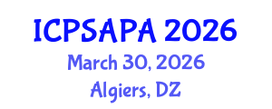 International Conference on Political Sciences and Policy Analysis (ICPSAPA) March 30, 2026 - Algiers, Algeria International Conference on Political Sciences and Policy Analysis (ICPSAPA) March 30, 2026 - Algiers, Algeria