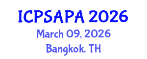 International Conference on Political Sciences and Policy Analysis (ICPSAPA) March 09, 2026 - Bangkok, Thailand International Conference on Political Sciences and Policy Analysis (ICPSAPA) March 09, 2026 - Bangkok, Thailand