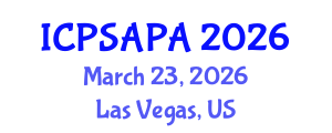 International Conference on Political Sciences and Policy Analysis (ICPSAPA) March 23, 2026 - Las Vegas, United States International Conference on Political Sciences and Policy Analysis (ICPSAPA) March 23, 2026 - Las Vegas, United States