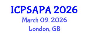 International Conference on Political Sciences and Policy Analysis (ICPSAPA) March 09, 2026 - London, United Kingdom International Conference on Political Sciences and Policy Analysis (ICPSAPA) March 09, 2026 - London, United Kingdom