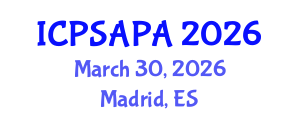International Conference on Political Sciences and Policy Analysis (ICPSAPA) March 30, 2026 - Madrid, Spain International Conference on Political Sciences and Policy Analysis (ICPSAPA) March 30, 2026 - Madrid, Spain