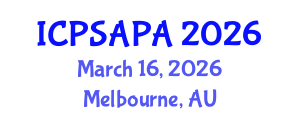 International Conference on Political Sciences and Policy Analysis (ICPSAPA) March 16, 2026 - Melbourne, Australia