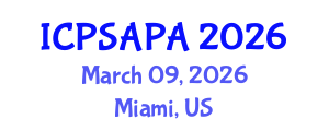 International Conference on Political Sciences and Policy Analysis (ICPSAPA) March 09, 2026 - Miami, United States International Conference on Political Sciences and Policy Analysis (ICPSAPA) March 09, 2026 - Miami, United States