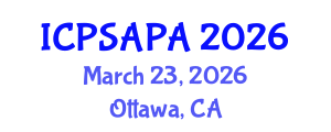 International Conference on Political Sciences and Policy Analysis (ICPSAPA) March 23, 2026 - Ottawa, Canada International Conference on Political Sciences and Policy Analysis (ICPSAPA) March 23, 2026 - Ottawa, Canada