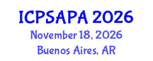 International Conference on Political Sciences and Policy Analysis (ICPSAPA) November 18, 2026 - Buenos Aires, Argentina International Conference on Political Sciences and Policy Analysis (ICPSAPA) November 18, 2026 - Buenos Aires, Argentina