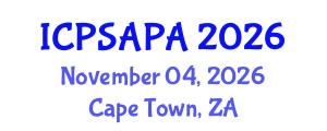 International Conference on Political Sciences and Policy Analysis (ICPSAPA) November 04, 2026 - Cape Town, South Africa International Conference on Political Sciences and Policy Analysis (ICPSAPA) November 04, 2026 - Cape Town, South Africa