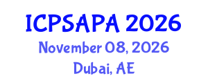International Conference on Political Sciences and Policy Analysis (ICPSAPA) November 08, 2026 - Dubai, United Arab Emirates International Conference on Political Sciences and Policy Analysis (ICPSAPA) November 08, 2026 - Dubai, United Arab Emirates