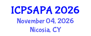 International Conference on Political Sciences and Policy Analysis (ICPSAPA) November 04, 2026 - Nicosia, Cyprus International Conference on Political Sciences and Policy Analysis (ICPSAPA) November 04, 2026 - Nicosia, Cyprus
