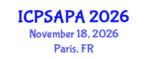 International Conference on Political Sciences and Policy Analysis (ICPSAPA) November 18, 2026 - Paris, France International Conference on Political Sciences and Policy Analysis (ICPSAPA) November 18, 2026 - Paris, France