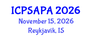International Conference on Political Sciences and Policy Analysis (ICPSAPA) November 15, 2026 - Reykjavik, Iceland International Conference on Political Sciences and Policy Analysis (ICPSAPA) November 15, 2026 - Reykjavik, Iceland