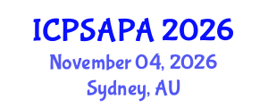 International Conference on Political Sciences and Policy Analysis (ICPSAPA) November 04, 2026 - Sydney, Australia International Conference on Political Sciences and Policy Analysis (ICPSAPA) November 04, 2026 - Sydney, Australia