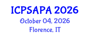 International Conference on Political Sciences and Policy Analysis (ICPSAPA) October 04, 2026 - Florence, Italy International Conference on Political Sciences and Policy Analysis (ICPSAPA) October 04, 2026 - Florence, Italy