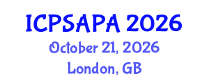International Conference on Political Sciences and Policy Analysis (ICPSAPA) October 21, 2026 - London, United Kingdom International Conference on Political Sciences and Policy Analysis (ICPSAPA) October 21, 2026 - London, United Kingdom