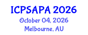 International Conference on Political Sciences and Policy Analysis (ICPSAPA) October 04, 2026 - Melbourne, Australia International Conference on Political Sciences and Policy Analysis (ICPSAPA) October 04, 2026 - Melbourne, Australia
