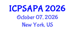 International Conference on Political Sciences and Policy Analysis (ICPSAPA) October 07, 2026 - New York, United States International Conference on Political Sciences and Policy Analysis (ICPSAPA) October 07, 2026 - New York, United States