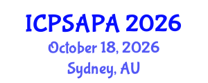International Conference on Political Sciences and Policy Analysis (ICPSAPA) October 18, 2026 - Sydney, Australia International Conference on Political Sciences and Policy Analysis (ICPSAPA) October 18, 2026 - Sydney, Australia