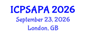 International Conference on Political Sciences and Policy Analysis (ICPSAPA) September 23, 2026 - London, United Kingdom International Conference on Political Sciences and Policy Analysis (ICPSAPA) September 23, 2026 - London, United Kingdom