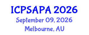 International Conference on Political Sciences and Policy Analysis (ICPSAPA) September 09, 2026 - Melbourne, Australia International Conference on Political Sciences and Policy Analysis (ICPSAPA) September 09, 2026 - Melbourne, Australia