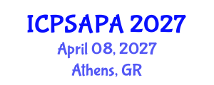 International Conference on Political Sciences and Policy Analysis (ICPSAPA) April 08, 2027 - Athens, Greece International Conference on Political Sciences and Policy Analysis (ICPSAPA) April 08, 2027 - Athens, Greece