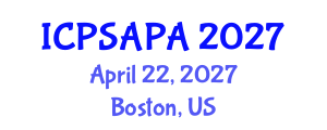International Conference on Political Sciences and Policy Analysis (ICPSAPA) April 22, 2027 - Boston, United States International Conference on Political Sciences and Policy Analysis (ICPSAPA) April 22, 2027 - Boston, United States