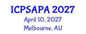 International Conference on Political Sciences and Policy Analysis (ICPSAPA) April 10, 2027 - Melbourne, Australia International Conference on Political Sciences and Policy Analysis (ICPSAPA) April 10, 2027 - Melbourne, Australia