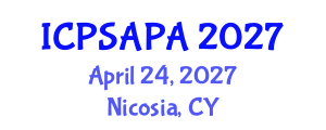 International Conference on Political Sciences and Policy Analysis (ICPSAPA) April 24, 2027 - Nicosia, Cyprus International Conference on Political Sciences and Policy Analysis (ICPSAPA) April 24, 2027 - Nicosia, Cyprus