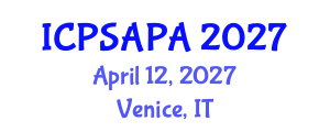 International Conference on Political Sciences and Policy Analysis (ICPSAPA) April 12, 2027 - Venice, Italy International Conference on Political Sciences and Policy Analysis (ICPSAPA) April 12, 2027 - Venice, Italy