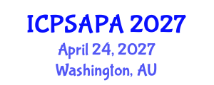 International Conference on Political Sciences and Policy Analysis (ICPSAPA) April 24, 2027 - Washington, Australia International Conference on Political Sciences and Policy Analysis (ICPSAPA) April 24, 2027 - Washington, Australia
