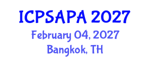 International Conference on Political Sciences and Policy Analysis (ICPSAPA) February 04, 2027 - Bangkok, Thailand International Conference on Political Sciences and Policy Analysis (ICPSAPA) February 04, 2027 - Bangkok, Thailand