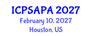 International Conference on Political Sciences and Policy Analysis (ICPSAPA) February 10, 2027 - Houston, United States International Conference on Political Sciences and Policy Analysis (ICPSAPA) February 10, 2027 - Houston, United States