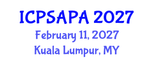 International Conference on Political Sciences and Policy Analysis (ICPSAPA) February 11, 2027 - Kuala Lumpur, Malaysia International Conference on Political Sciences and Policy Analysis (ICPSAPA) February 11, 2027 - Kuala Lumpur, Malaysia