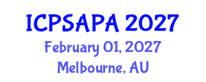 International Conference on Political Sciences and Policy Analysis (ICPSAPA) February 01, 2027 - Melbourne, Australia International Conference on Political Sciences and Policy Analysis (ICPSAPA) February 01, 2027 - Melbourne, Australia