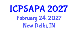 International Conference on Political Sciences and Policy Analysis (ICPSAPA) February 24, 2027 - New Delhi, India International Conference on Political Sciences and Policy Analysis (ICPSAPA) February 24, 2027 - New Delhi, India