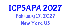International Conference on Political Sciences and Policy Analysis (ICPSAPA) February 17, 2027 - New York, United States International Conference on Political Sciences and Policy Analysis (ICPSAPA) February 17, 2027 - New York, United States